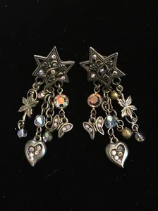 Kirks Folly Star Jewel Heart Butterfly Earrings - Picture 1 of 4