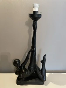 Leuchte Frau Erotik Lampe Holz schwarz Vintage selten Rarität Deko Tischlampe - Bild 1 von 9