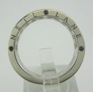 ~MUY BONITA CORREA DE BODA DIAMANTE BLANCO Y NEGRO DE 14K LANEIL LANEIL DE 0,10 QUILATES. 10,4G - Imagen 1 de 8