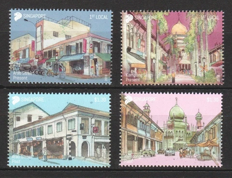SINGAPORE 2018 AREAS OF HISTORICAL SIGNIFICANCE COMP. SET OF 4 STAMPS MINT MNH Cover