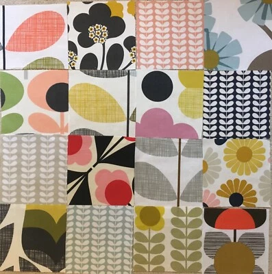 ORLA KIELY 16 * 20cm Squares Bundle Stem Flower Kimono Japonica Sycamore New - Image 1 of 4