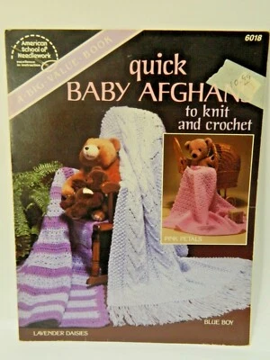  QUICK BABY AFGHANS TO KNIT AND CROCHET 3 DESIGNS #6018 - Image 1 of 3