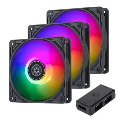 Silverstone SST-VS120B-ARGB-3PK Performance Enhanced 120mm ARGB PWM Fan (3 Pack) - Image 1 of 2
