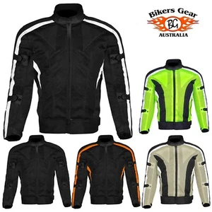 Australian Bikers Gear Motorcycle Waterproof Textile Mesh Textile Jacket Armor - Picture 1 of 39
