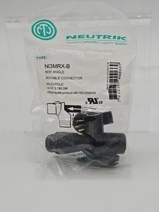 NEW Black Neutrik NC3MRX-B XLR cable connector Right Angle Male 3 Gold Contacts - Picture 1 of 12