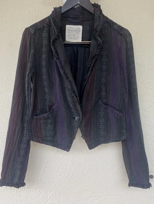 Chaqueta Blazer De Colección We The Free Free People S Rayas Boho Festival Indie Hippie Foto 1 de 4