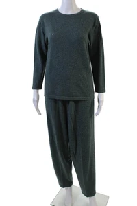 Tse Womens Cashmere Knit Pullover Sweater Top + Sweatpants Set Green Size S L - Picture 1 of 10
