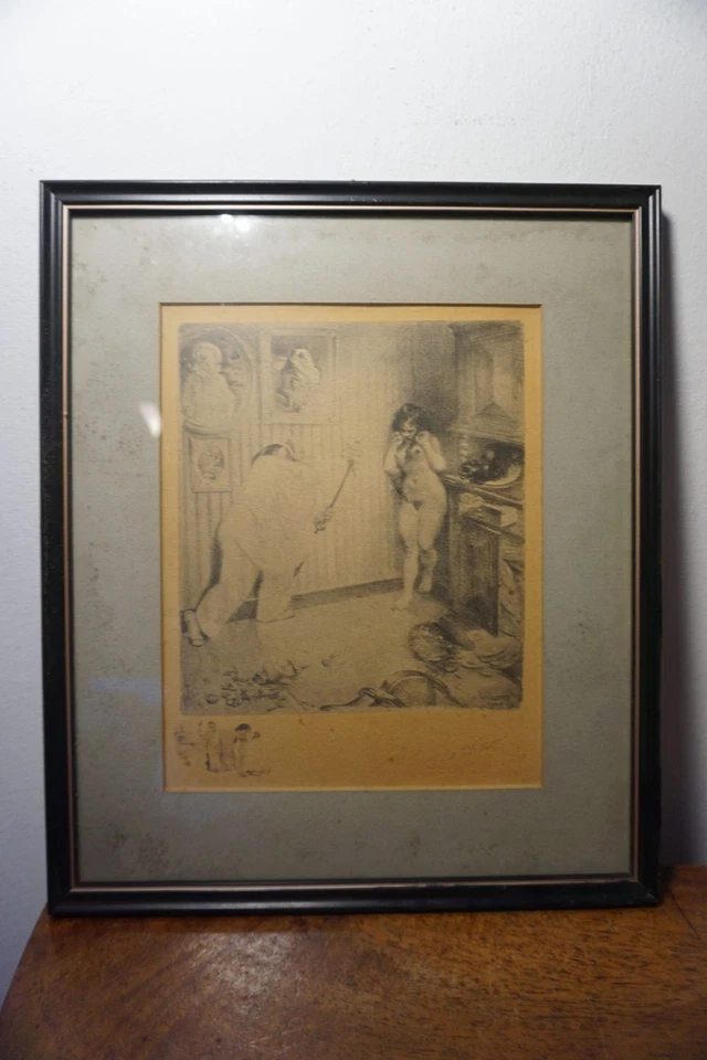 Alte Jugendstil Radierung erotische Darstellung Akt A(dolphe) Leon Willette 1906 - Bild 1 von 1