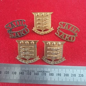 South African Ordnance Corps Cap & Matching Collar Badge & Shoulder Title Set - Picture 1 of 2