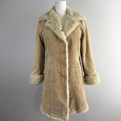 Abrigo De Colección Y2k Steve Madden Penny Lane Mujer Talla M Imitación Piel Pana Boho Años 70  Foto 1 de 4