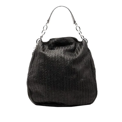 Bolso Hobo de Cuero Negro Autenticado Dior Tejido Piel de Cordero Suave Dama Foto 1 de 4