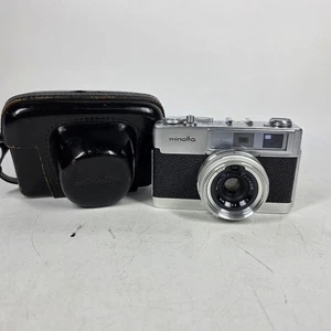 Minolta AL-F fotocamera pellicola telemetro obiettivo Rokkor con custodia - Foto 1 di 19