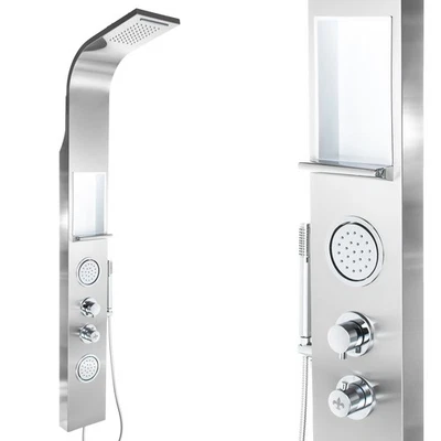 Steinkirch Edelstahl Duschpaneel mit Ablage Duschsäule Regendusche Dusche Brause