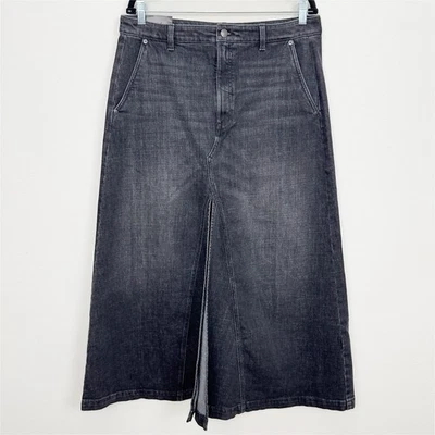NEW Banana Republic Skirt Womens 12 Black Denim Maxi Split Front Western Cowgirl - Image 1 of 4