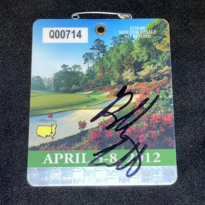 Boleto firmado por Bubba Watson 2012 Masters Badge JSA campeón LIV gira de golf Foto 1 de 2