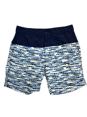 Men’s Tommy Hilfiger Blue Swimming Trunks Board Shorts Lined Zip Up Fly Size M - Image 1 of 4