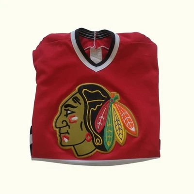 CAMISETA NHL DE COLECCIÓN AÑOS 90 RETRO CCM CHICAGO BLACKHAWKS HOCKEY HECHA EN EE. UU. TALLA JUVENIL S/M Foto 1 de 4
