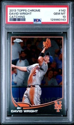 2013 Topps Chrome # 142 David Wright  Catching Variation SSP - PSA 10 - Image 1 of 2