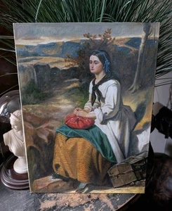 Vintage Oil Painting 'Lucy's Flittin' Scottish Artist Thomas Faed. 2003 Copy - Picture 1 of 10