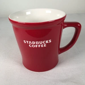 2009 Starbucks Bone China Red Coffee Mug White Embossed Letters - Bild 1 von 7