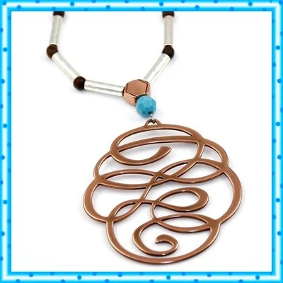 Брайтон Skribbel большой кулон серебро медь снято с производства ожерелье - Изображение 1 из 3