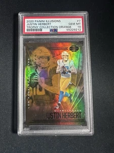 2020 Panini Illusions - Collezione Trofeo Justin Herbert #7 Arancione RC PSA 10 - Foto 1 di 1