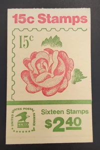 Scott #1737a - 15 Cent Stamps BK134 Roses Full Booklet 1978 - Picture 1 of 2