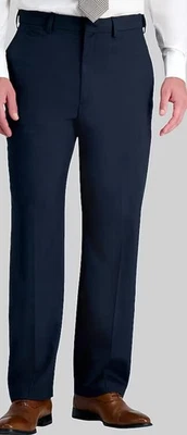 Haggar Men's Navy Blue Classic-Fit Flat Front Dress Pants Size 38/29 New NWT - Image 1 of 4