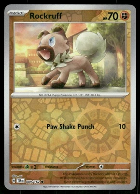 Rockruff 089/162 Common Reverse Holo NM Pokemon SV05: Temporal Forces - Image 1 of 2