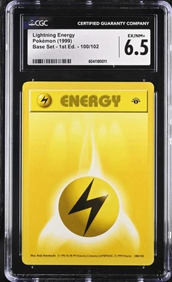 Lightning Energy ⭐️ 100/102 Base Set 1st Edition WOTC Vintage CGC 6.5 - Image 1 of 2