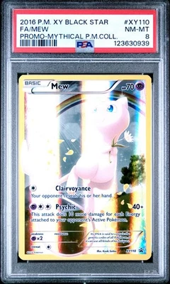 Pokémon XY 2016 Black Star XY110 MEW promoción artística completa colección mítica PSA 8 Foto 1 de 2