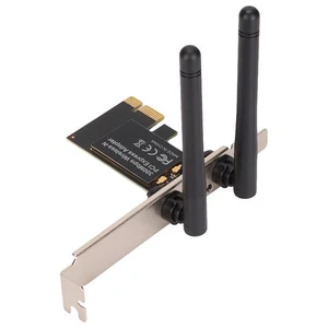 PCIe WIFI Card 11N Technology 2 Gain Antennas 802.11b/g/n 300Mbps Wireless N NEW - Afbeelding 1 van 12