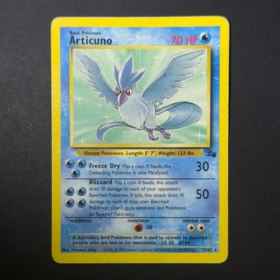 Pokemon TCG Articuno 17/62 Non Holo Rare Fossil Set LP/MP - Image 1 of 3