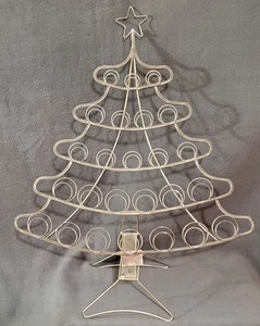Vintage Weihnachtsbaum Kartenhalter Display, Metalldraht Adventskalender faltbar 22" - Bild 1 von 7