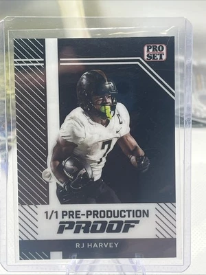 RJ Harvey 2024 Leaf Football 1/1 Pre Production Proof - Image 1 of 2