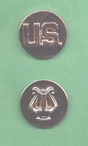  ARMY ENLISTED US / BAND MUSICIAN COLLAR PINS  - Picture 1 of 1