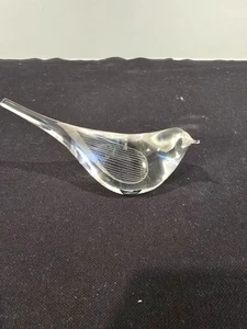 Signed Kosta 97429 Paul Hoff Glass Bird – Swedish Art Glass – Vtg 1970s Figurine - Picture 1 of 9