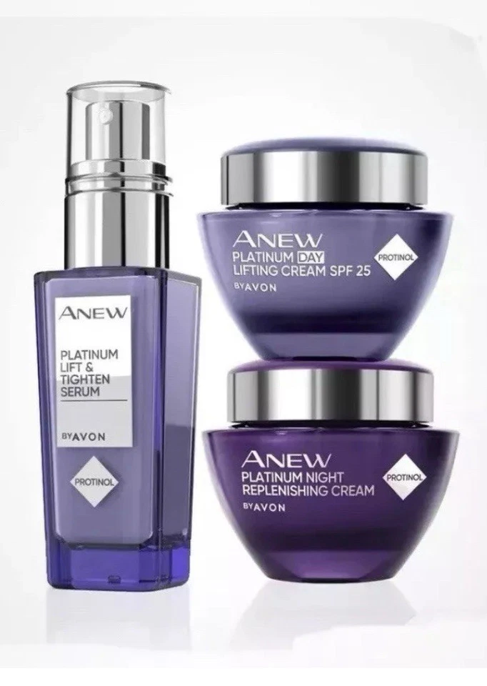 Avon Anew Platinum 3PC Set - Day & Night Creams and Lift &Tighten Serum 🎁RRP£61 - Image 1 of 1