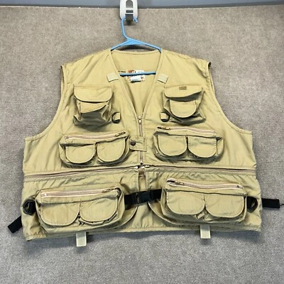 Rio Bravo Vest Mens XL Khaki Zip Photography Fishing Safari Friends of the Field Foto 1 de 4