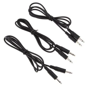 3Pcs 3.5mm Male to Male Mono Jack Headphone Audio Lead Cable Wire 1M Black - Picture 1 of 8
