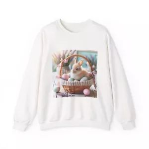 Cute Bunny Easter Sweatshirt, Unisex Crewneck, Spring Fashion, Gift, Cozy Warmth - Picture 1 of 5