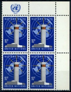 United Nations New York 1967 SG#164 UN Headquarters & World Map MNH Block#E31001 - Picture 1 of 1
