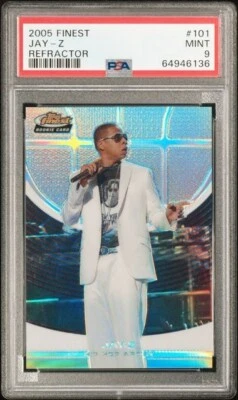 2005-06 Topps Finest Rookies /249 Refractor #101 Jay-Z RC SP Shawn Carter PSA 9 - Image 1 of 4