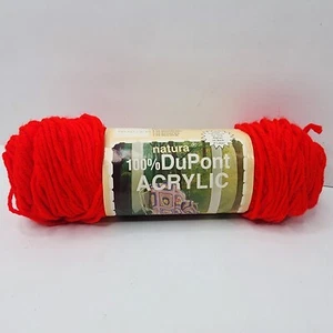 Vintage Natura 100% DuPont Acrylic Vintage Yarn Scarlet Red 614 4 Ply 3 Oz USA  - Picture 1 of 11