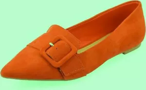 Size 9-10 Womens Ladies PointedToe Instep Buckle Decor SALMON COLOR Flats pd 20z - Picture 1 of 3
