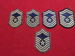Five US Air Force Senior Master sergeant patches nice used condition - Picture 1 of 3