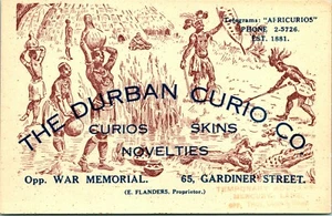 C1910 SELTENE SÜDAFRIKANISCHE DURBAN CURIO CO. EST. 1881 65 GARDINER STREET POSTKARTE - Bild 1 von 2