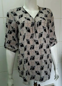 Camicetta donna K&D London nuova con collo e zip, multi UK 16 - Foto 1 di 4