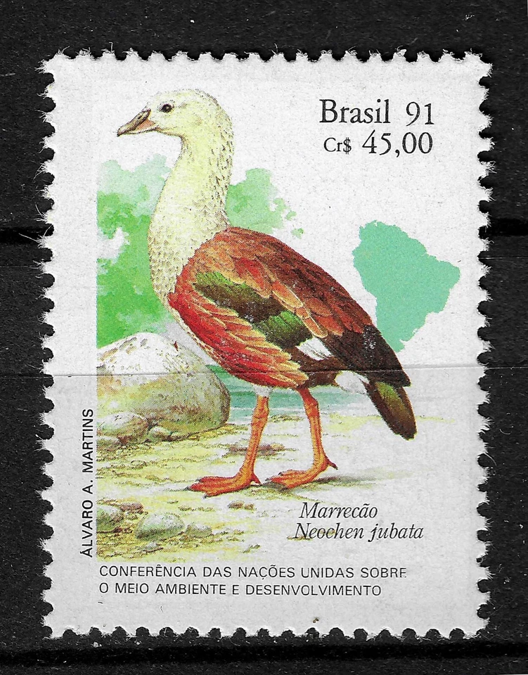 巴西 1991 年 Mi.No. 2414 鸟 Orinoco 鹅 (Neochen jubata) 1 伏全新邮票 * 0,60 € — 第 1/1 张图片