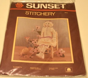 Vintage Sunset Stitchery #2854 18" kit bambola stoffa vittoriana straccio - Foto 1 di 6